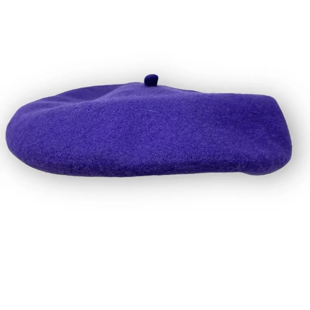 KB Beret Hat Purple Wool Felt Classic Beret Cap Cabbie Newsboy Women’s OSFM